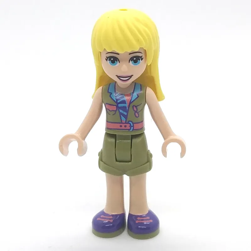 Stephanie - Olive Green Jacket, Olive Green Skirt, Bright Light Yellow Hair