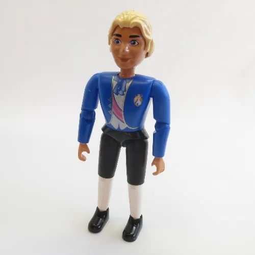 Belville Figure Articulated Elbows, Male, Light Yellow Hair, White Shirt Blue Jacket with Purple Sash and Blue Bow, Black Breeches