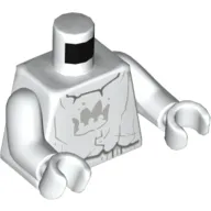 Torso Stone Statue with Gray Crown on Chest Print, White Arms and Hands