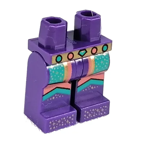 Hips and Dark Purple Legs with Dark Turquoise/Gold/Coral Decorations print