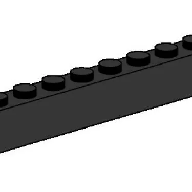 1 x 8 Black Bricks