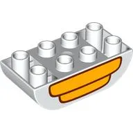 Duplo Brick 2 x 4 Curved Bottom with Beehive print