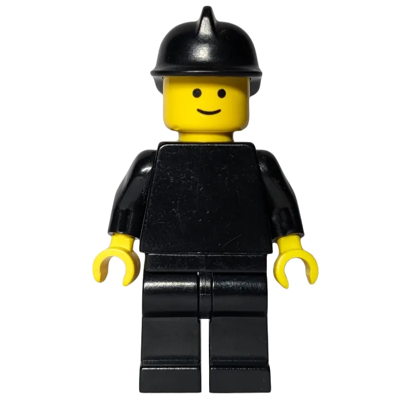 Fireman, Plain Black, Black Helmet