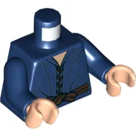 Torso Robe with Dark Brown Laces and Rope Belt Print, Dark Blue Arms, Light Nougat Hands