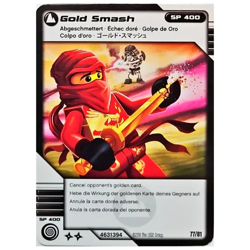 Trading Card, Ninjago Deck #1: 77 - Gold Smash - International Version