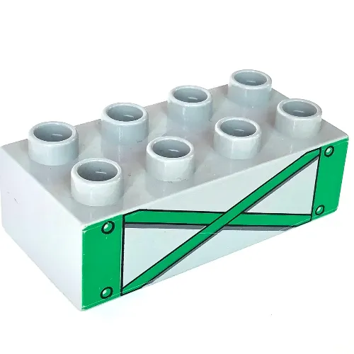Duplo Brick 2 x 4 with Green Girders Print