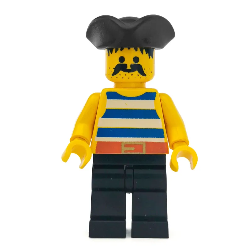 Pirate - Blue Stripes, Black Legs, Black Tricorne