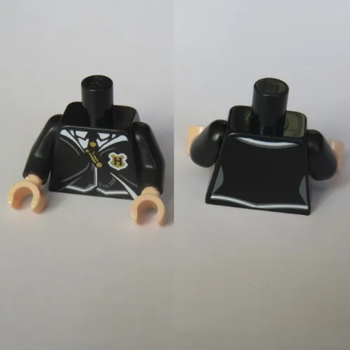 Torso Suit and Tie with Hogwarts Crest Print, Black Arms, Light Nougat Hands