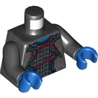 Torso Robes with Silver Trim over Armor and Dark Red Wounds Print, Black Arms, Blue Hands