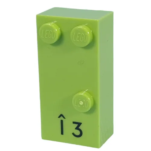 Braille Brick 2 x 4 with 3 Studs ⠩ and 'Î 3' print