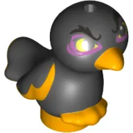 Animal, Bird, Feet Joined, Orange Beak, Feet, Yellow Eyes with Dark Purple Circles Print