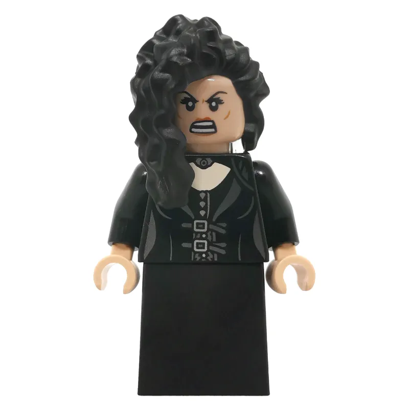 Bellatrix Lestrange, Black Dress with Buckles, Plain Skirt