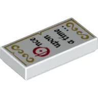 Tile 1 x 2 with 'Once upon a time...' and Gold Scrollwork Print