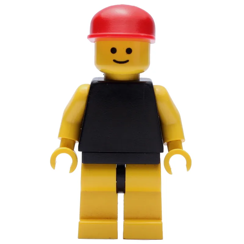 Man, Plain Black Swimsuit, Red Cap