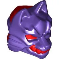 Wrap with Wolf Mask with Red Eyes, Teeth/Fangs pattern
