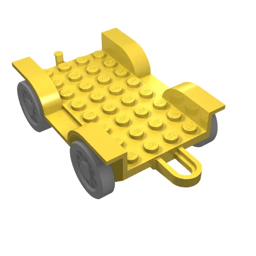 Fabuland, Vehicle Base, Car Chassis 8 x 6 with Hitch [Complete Assembly]