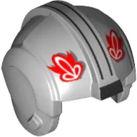 Helmet Rebel Pilot, Center Ridge with Red Insignia Print