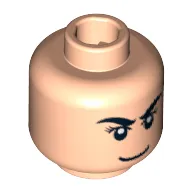 Minifig Head Speed Racer, Eyebrows, Eyelashes, Smile, White Pupils Print