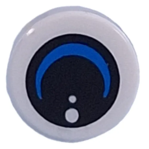 Tile Round 1 x 1 with Eye, Blue Pupil / Camera Lens print
