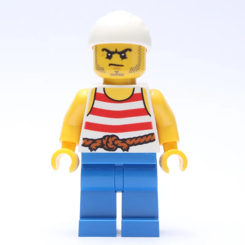 Pirate - Red Stripes, Blue Legs, White Bandana