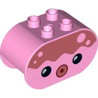 Duplo Brick 2 x 4 x 2 Rounded Ends with Octopus Face Print