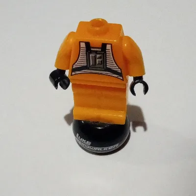 Pen Bead, Minifigure Body with Round Orb Bead with 'Luke Skywalker', X-wing Pilot Suit with Orange Hips Print