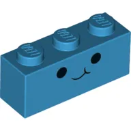 Brick 1 x 3 with Face, Smile, Black Eyes print