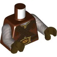 Torso, Robe, Black Trim, Gold Belt Buckle print, Flat Silver Arms, Dark Brown Hands