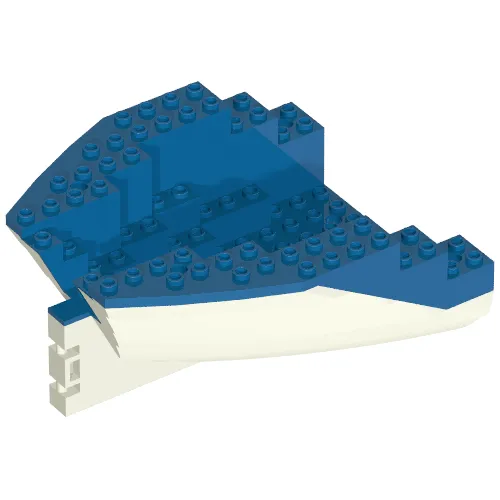 Boat Hull Small Stern 14 x 12 x 5 1/3 with Blue Top [Complete Assembly]