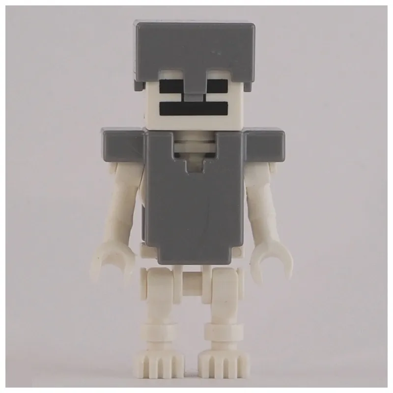 Skeleton, Square Skull, Flat Silver Helmet and Armor