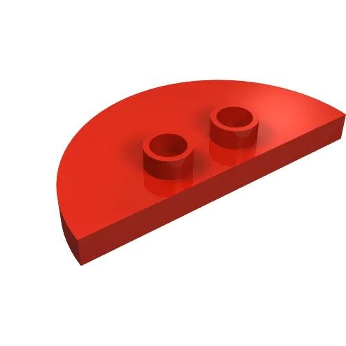 Duplo Plate 2 x 4 x 1/3 Half Circle with 2 Studs [Thin]