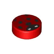Tile Round 1 x 1 with Ladybug print