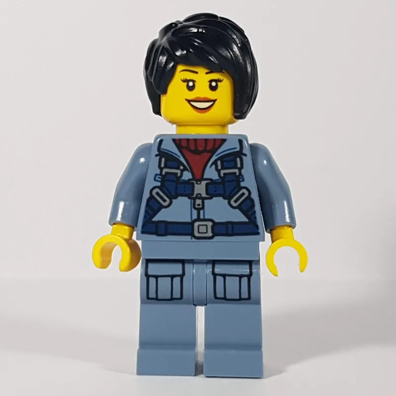 Marine Explorer, Woman, Sand Blue Jumpsuit, Black Hair