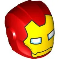 Helmet with Armor Plates and Ear Protectors with Yellow Mask with White Eye Slits print