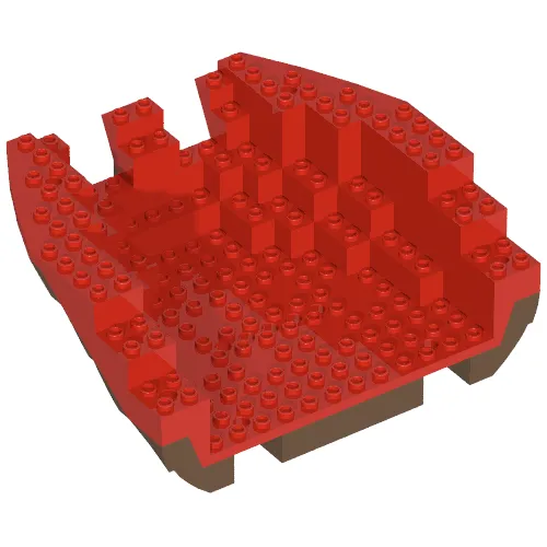 Boat Hull Section, Large Stern 14 x 16 x 5 1/3 with Brown Top [Complete Assembly]