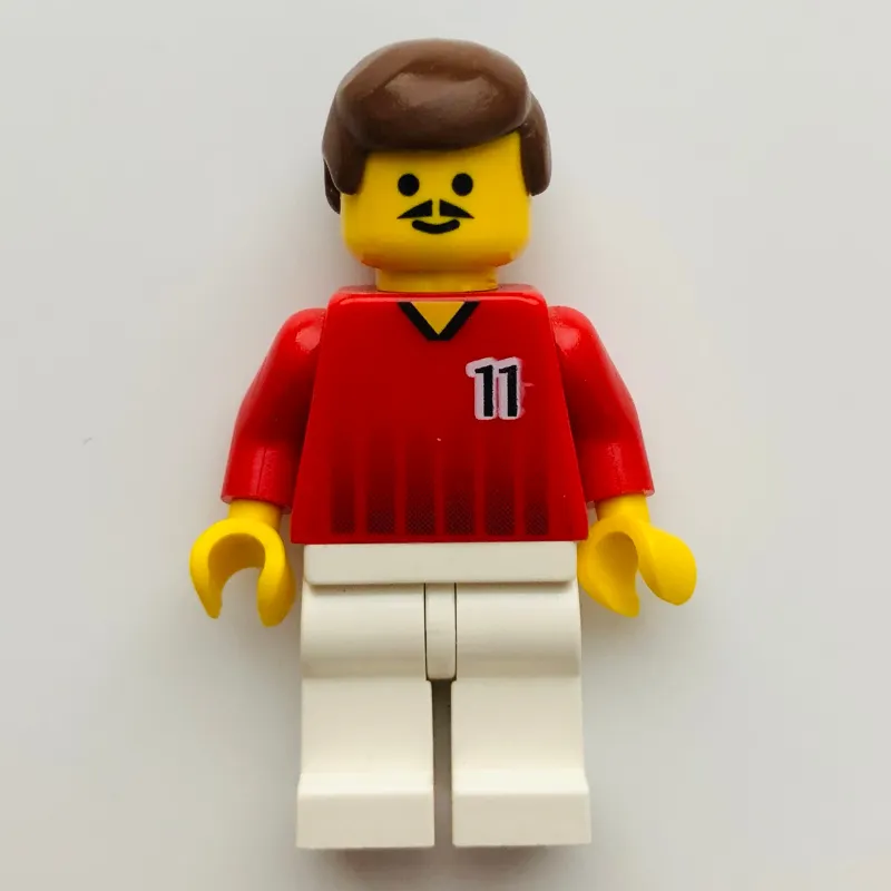 Soccer Player Red Torso, White Legs, #11