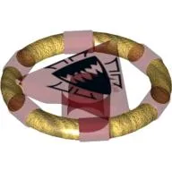 Ring with Centre Triangle with Gold Bands and Shark Print [Atlantis Key]