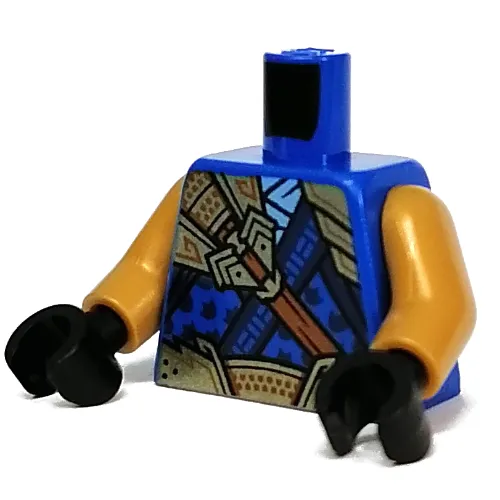 Torso Armor, Gold Belt and Shoulder Pads over Robes print, Pearl Gold Arms, Black Hands