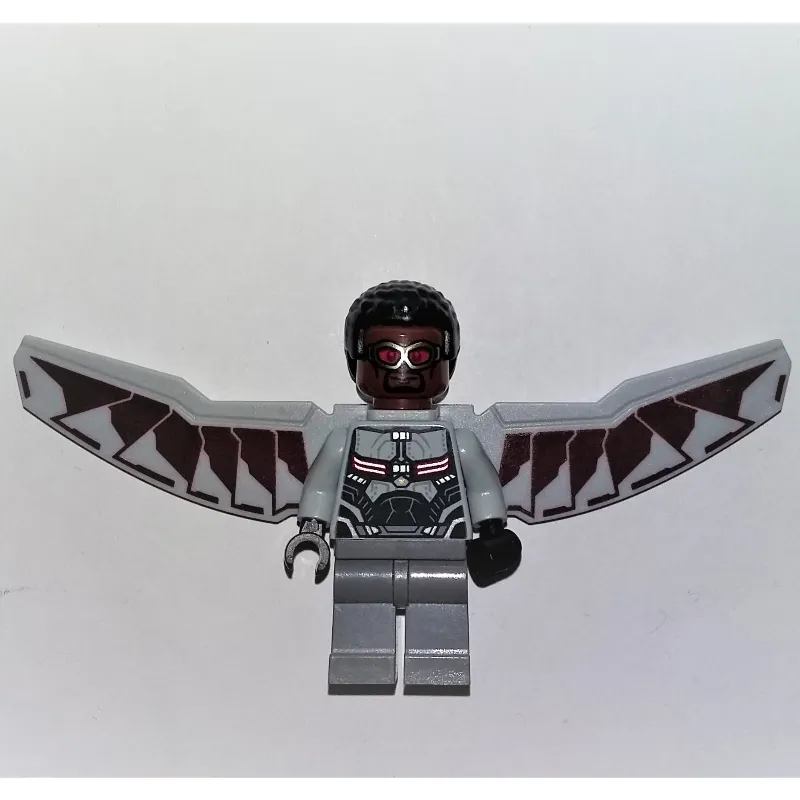 Falcon with Light Bluish Gray and Dark Red Wings