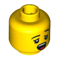 Minifig Head Sleepyhead, Dual Sided, Eyebrows, Yawning / Asleep Print [Blocked Open Stud]