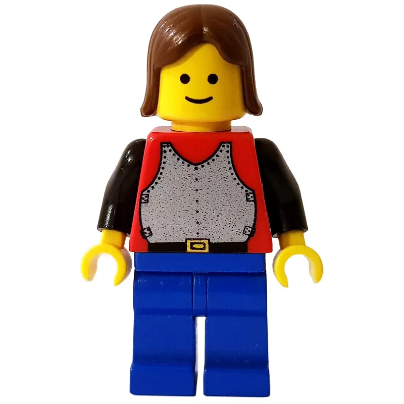 Knight (Breastplate on Red) - Blue Legs, Brown Hair