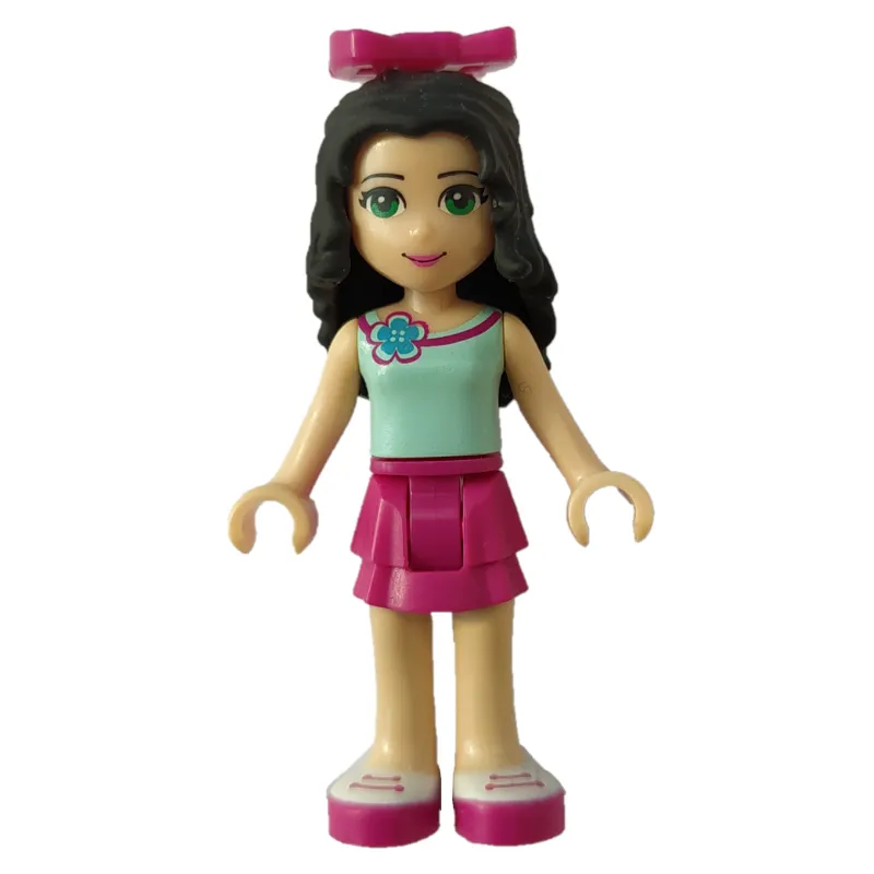 Emma - Light Aqua Top, Magenta Skirt