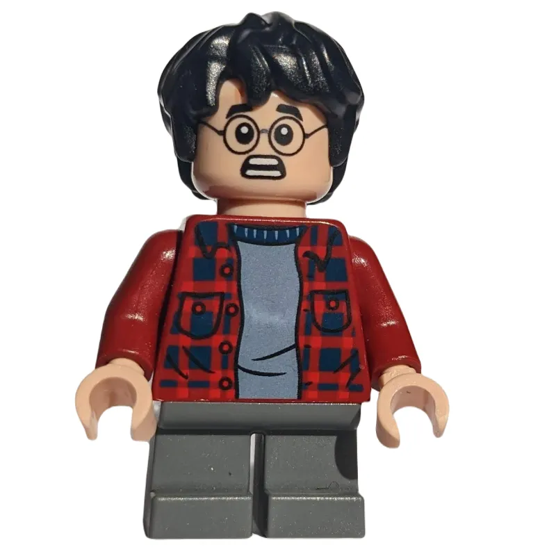 Harry Potter, Open Red Flannel Shirt, Dark Bluish Grey Short Legs