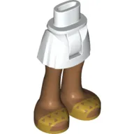 Minidoll Hips and Short Skirt with Medium Nougat Legs, Pearl Gold Sandals