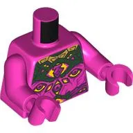 Torso, Yellow Eyes, Magenta Jewel, Dark Green and Gold Decorations print, Dark Pink Arms and Hands