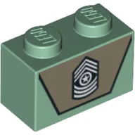 Brick 1 x 2 with Army Emblem on Dark Tan Background Print