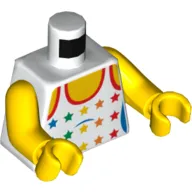 Torso Tank Top with Rainbow Stars Print, Yellow Arms and Hands