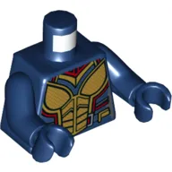 Torso Armor with Gold Wasp Insect Eyes Plates, and Dark Red Trim Print, Dark Blue Arms and Hands