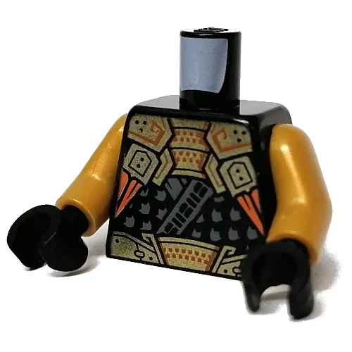 Torso Armor, Gold Belt and Chestplate over Robes print, Pearl Gold Arms, Black Hands