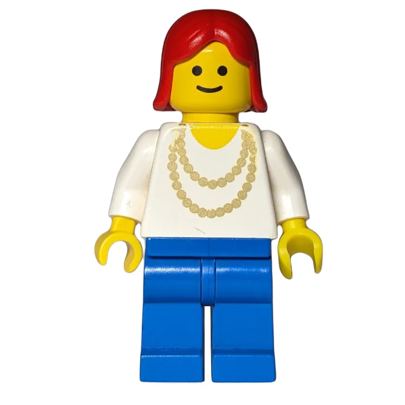 Woman - Gold Necklace, White Torso, Blue Legs, Red Hair